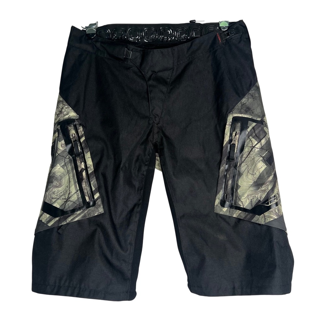 Fly Racing Patrol Motocross Shorts ONLY 34 Black Camo Topographic Map Technical